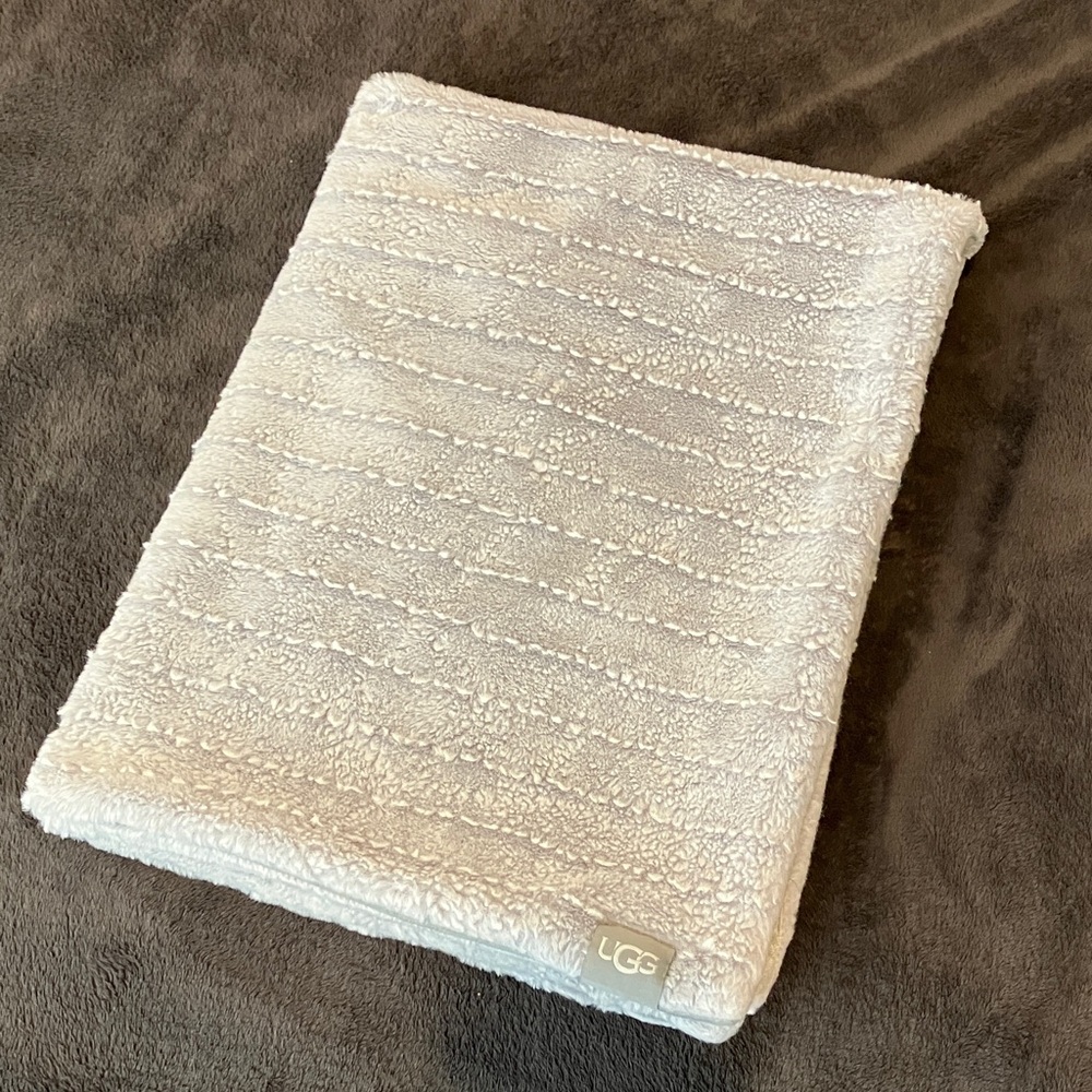 UGG Soft Gray Plush Blanket (Small)